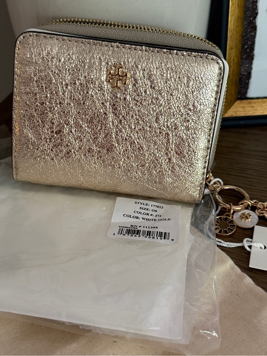 Tory Burch Handbags - Tory Burch Emerson Gold Metallic Charms Mini Wallet 177012 retail $245 NWT